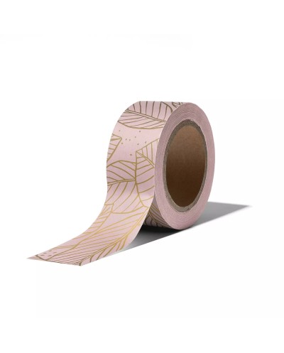 Washi Tape Lovely Leaves rosa/gold