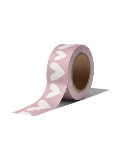 Washi Tape Herzen rosa/weiß