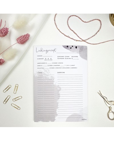 Rezeptblock "Lieblingsrezept" rosa
