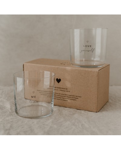 Trinkglas im 2er Set Selflove schwarz