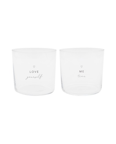 Trinkglas im 2er Set Selflove schwarz