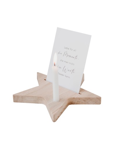 Kartenständer Stern aus Eiche 20cm