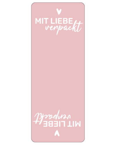 Aufkleber "mit Liebe verpackt" rosa