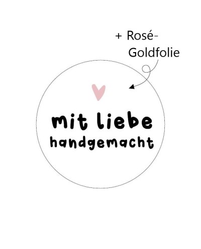 Aufkleber "mit Liebe handgemacht"