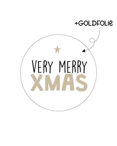 Aufkleber "Very merry Xmas"